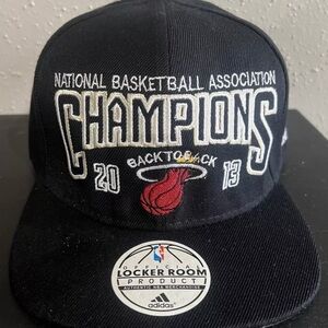 Miami Heat 2013 NBA Champions Official Locker Room Adidas Cap Hat Adjustable